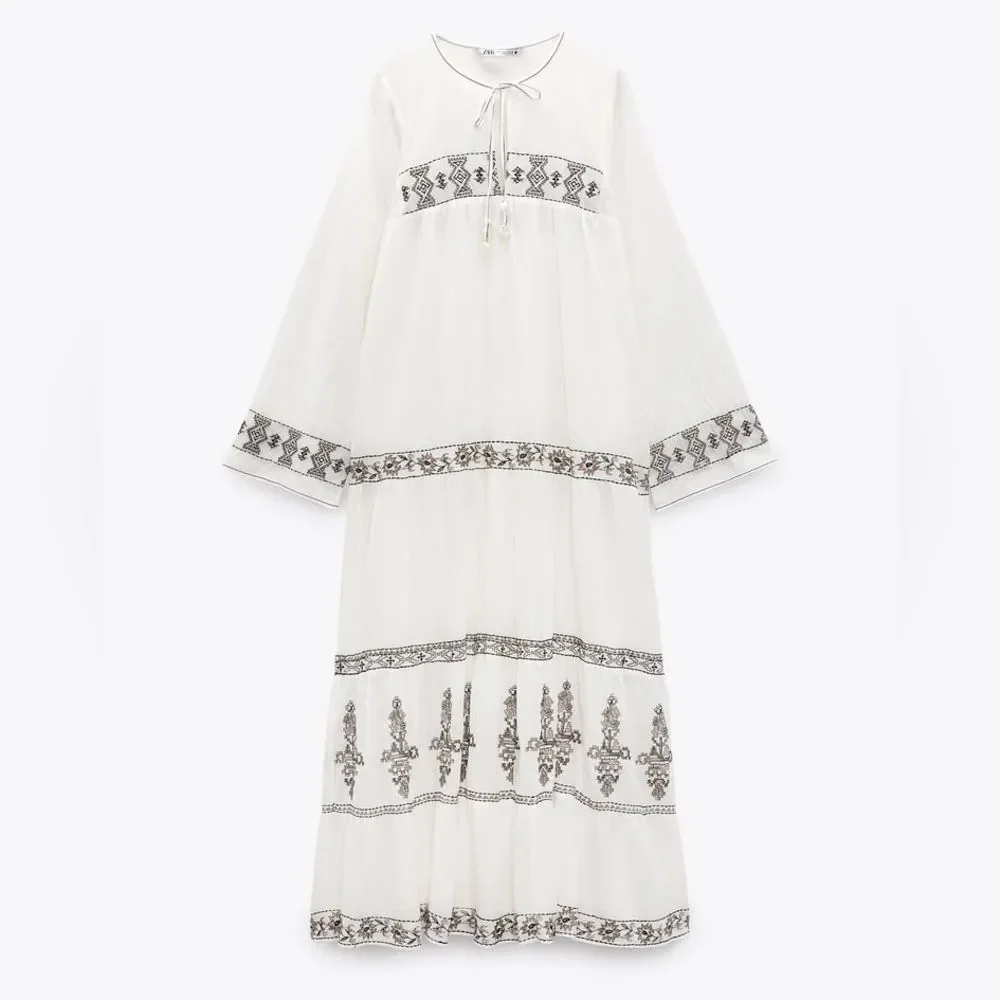 ZARA BOHO VOLUMINOUS EMBROIDERED DRESS_13